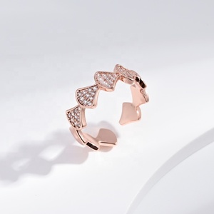 wholesale price plata 925 sterling <b>silver</b> open zircon <b>ring</b> fashion woman round <b>stacking</b> rose gold plated gemstone finger <b>rings</b> - Product Image 5