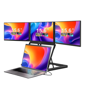 จอภาพ IPS LCD แบบสามจอขนาด 15.6 นิ้ว ความละเอียด 1080P ปี 2026 สำหรับแล็ปท็อป  วัสดุอะลูมิเนียม พกพาสะดวก พร้อมพอร์ตเชื่อมต่อ USB รุ่นใหม่ - Product Image 1