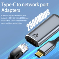 Adaptateur Ethernet USB C en alliage d'aluminium haute vitesse Type-C 2,5 Gbps Gigabit RJ45 Plug-and-Play pour ordinateur portable compatible