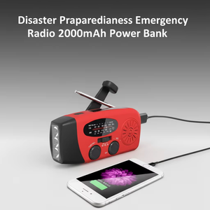 Torcia Potenziata con Radio di Emergenza Solare a Manovella, Stazione di Alimentazione 2000mAh, Radio Tascabile AM FM WB - Product Image 5