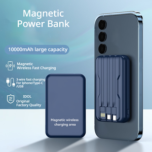 Batería Externa Portátil Ultra Delgada <span class=keywords><strong>de</strong></span> 10000mAh 2 en 1 con Carga Inalámbrica Magnética Rápida, Pantalla LED, Interfaz <span class=keywords><strong>de</strong></span> Entrada DC, Batería <span class=keywords><strong>de</strong></span> Litio-Polímero - Product Image 3