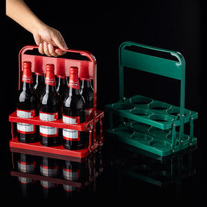 ที่วางขวดเบียร์บัดไวเซอร์ สีแดง พลาสติก พับได้ มีหูหิ้ว พกพาสะดวก สำหรับใช้ในงานปาร์ตี้ KTV - Product Image 3