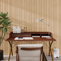 Panneau mural acoustique moderne en MDF avec design en bois lamellé pour la décoration du salon, du hall d'hôtel, du bureau