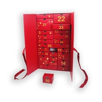 Boîte vide en carton rigide gaufré avec pelliculage mat pour calendrier de l'Avent cosmétique, fermeture magnétique, pour vernis à ongles, huiles essentielles et produits de soin de la peau