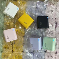 Indikator LED Colokan US Warna-warni USB A+C Dual Port PD 35W GaN Pengisi Daya Cepat Adaptor Charger Dinding untuk Samsung Android