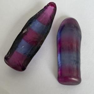 Saphir bicolore non taillé, pierre de corindon synthétique non taillée - Product Image 4