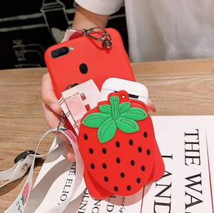 Coque 3D porte-monnaie pour <span class=keywords><strong>Samsung</strong></span>, compatible modèles Galaxy A51, A71, A50, A10, A20, A30, <span class=keywords><strong>A40</strong></span>, A60, A70, A80, M20, M30S, mignon, fruits fraise - Product Image 2