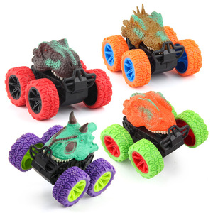 Dinosaurio <span class=keywords><strong>Stunt</strong></span> Car Toy <span class=keywords><strong>Dino</strong></span> Toy Set 4PCs 4WD Pull Back Friction Car para niños Animal Toy Car <span class=keywords><strong>Stunt</strong></span> - Product Image 2