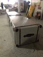 Table basse en aluminium de style aviateur rétro industriel de luxe pour salon, style loft