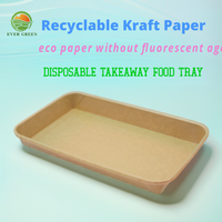 Vente chaude Plateau en papier pour servir des sushis avec couvercle en PET pour la livraison Restaurant Prêt à emporter Emballage