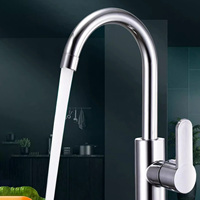 Nouvelle Robinet de Cuisine Monotrou en Acier Inoxydable pour Eau Chaude et Froide, Mitigeur d'Évier