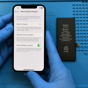 แบตเตอรี่วินิจฉัยสำหรับขายส่งสำหรับ iPhone 12 12pro 0 รอบการใช้งาน สุขภาพ 100% ไม่มีข้อแจ้งเตือน ผลิตจากโรงงาน OEM ได้รับมาตรฐาน CE FCC RoHS - Product Image 5
