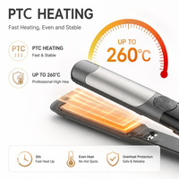 Plancha de Pelo Eléctrica Torlin Compatible con RV, Pantalla LCD a Color Personalizable, 260°C, Delgada, de 1 Pulgada, Herramienta de Alisado para Salón