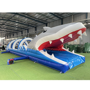 Grand toboggan <span class=keywords><strong>gonflable</strong></span> commercial en forme de <span class=keywords><strong>ventre</strong></span> de requin avec arche pour enfants et adultes - Product Image 2