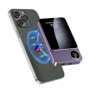 חבילת הסוללה הפופולרית ביותר 10000mah מסך תצוגה דיגיטלית גדול מותאם אישית בנק חשמל אלחוטי מגנטי - Product Image 1