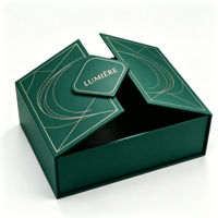 Boîte cadeau rigide pliable personnalisée avec logo en feuille d'or, en carton rigide de luxe, auto-érectible, à double porte magnétique, recyclée