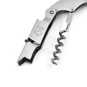 Sacacorchos para camareros, abridor <span class=keywords><strong>de</strong></span> botellas <span class=keywords><strong>de</strong></span> vino tinto, <span class=keywords><strong>de</strong></span> acero inoxidable con mango <span class=keywords><strong>de</strong></span> madera, regalo para bar, venta al por mayor - Product Image 1