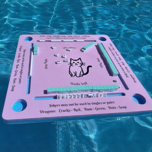 Impresión de logotipo Mahjong <span class=keywords><strong>Rummy</strong></span> Estera flotante impermeable Piscina cuadrada personalizada Mesa americana Mah Jong - Product Image 2