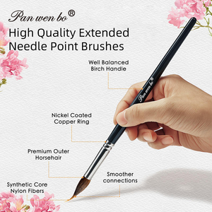Panwenbo 3 pièces Pinceaux à pointe aiguë allongée Synthétique Pinceau à tête <span class=keywords><strong>extra</strong></span> <span class=keywords><strong>fine</strong></span> Ensemble de pinceaux à l'<span class=keywords><strong>aquarelle</strong></span> pour artistes pour les détails fins - Product Image 3