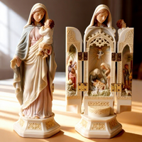 Statue de la Nativité en résine, triptyque, best-seller, figurine de la Vierge Marie en trois panneaux, réaliste et charmante