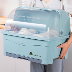 Armario de cocina para estante de almacenamiento de platos, organizador de vajilla de plástico, escurridor de platos, caja de almacenamiento - Product Image 1