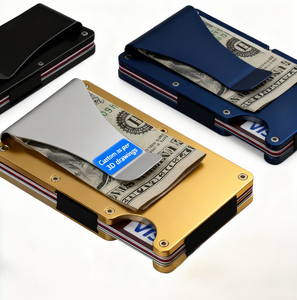 Cartera Minimalista Metálica de Alta Gama con Bloqueo RFID para Hombre, Tarjetero Ultrafino de Aluminio, Cartera para Tarjetas de Crédito para Viajes de Negocios - Product Image 2