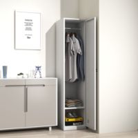 Casier en acier à compartiment unique |   Armoire de rangement en métal étroite, haute, réglable et verrouillable, durable, pour hôtels et hôpitaux