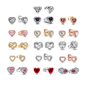 <span class=keywords><strong>Pendientes</strong></span> de Plata de Ley S925 con Corazón Elevado de <span class=keywords><strong>Pandora</strong></span> - Product Image 1