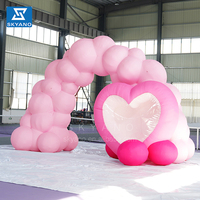 Arche gonflable géante rose en forme de nuage romantique, décoration de mariage, arche d'entrée