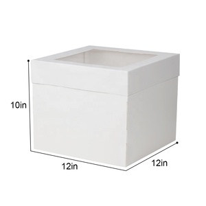 Nhãn Tùy Chỉnh Cho 12X12X10 Hộp Bánh Ngọt Tráng Miệng Bằng Nhựa Có Thể Gập Lại Bất Ngờ Màu Trắng Hộp Làm Bánh Có Cửa Sổ Trong Suốt - Product Image 6