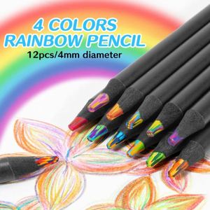 Proveedor de Arte, Lápices Redondos de Madera Negra, 12 Colores en 1, Lápices de Colores Arcoíris, Juego Multicolor para Libros de Colorear - Product Image 2