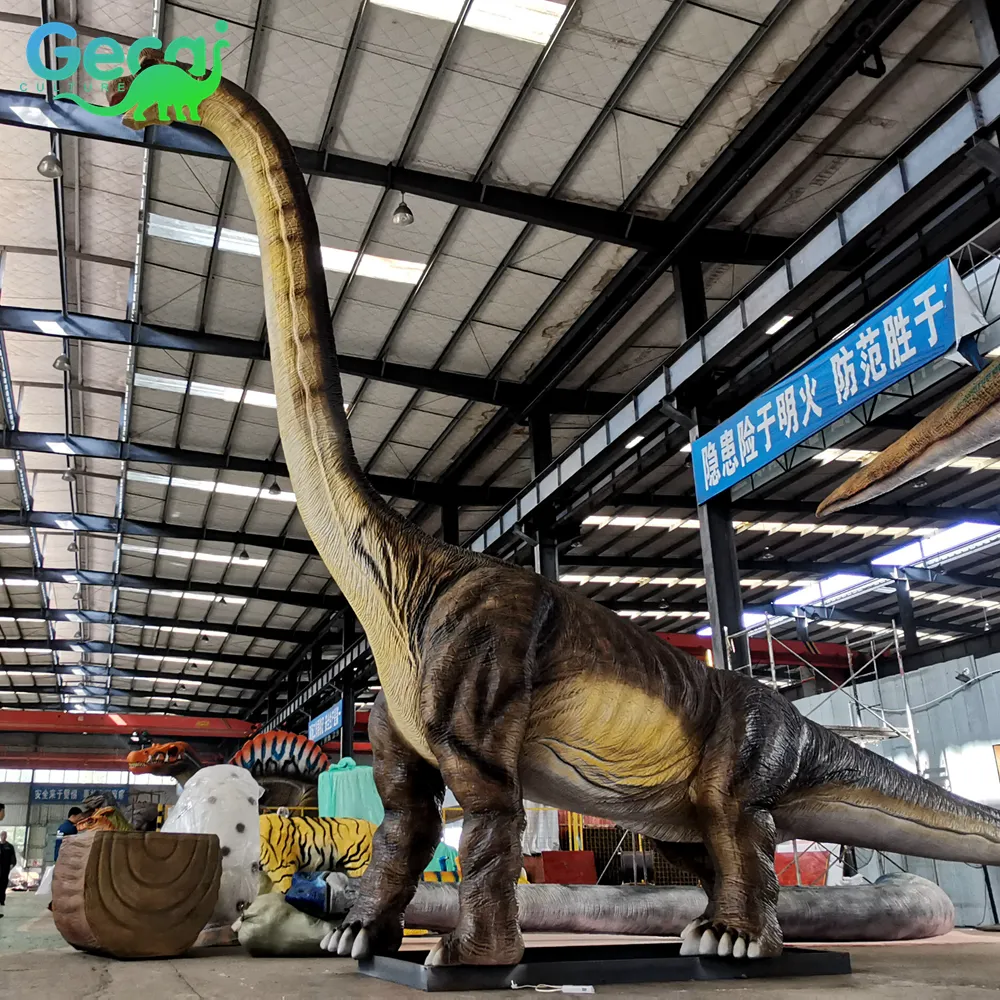 Chinesischer Lieferant Freiluft-Spielplatz mechanisches animatronisches Modell Dinosaurier Fabrik Lebensgröße langer Nacken Dinosaurier