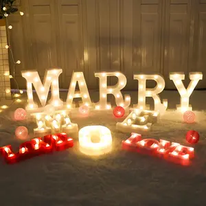 ตัวอักษรไฟ LED สำหรับงานแต่งงานข้อเสนอวันวาเลนไทน์วันเกิด