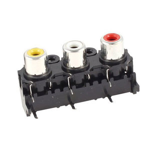 3xRca Female Connector For Cs 90 Degrees Right Angle Audio Video <b>Plug</b> <b>Adapter</b> - Product Image 1