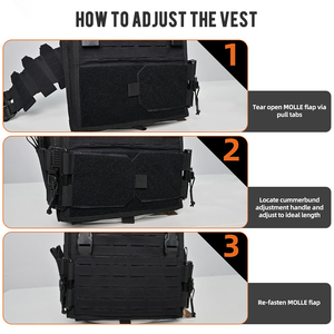 เสื้อกั๊กยุทธวิธีไนลอน 1000D พร้อมช่องใส่แม็กกาซีน 4 ช่อง แบบปลดเร็ว และแผงหลังตาข่าย MOLLE สำหรับการฝึกกลางแจ้ง - Product Image 5