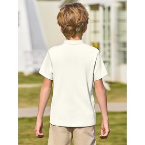 Boys Short Sleeve Henley Shirt Solid Cotton Casual T-Shirt 5-14 Years - Product Image 6