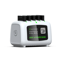 Banco de batería recargable portátil para publicidad de alquiler de 5 ranuras, estación para compartir