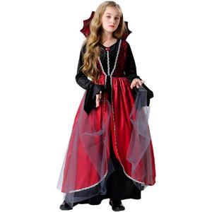 Conjunto de disfraz de Halloween para niñas, disfraz de terciopelo rojo y negro, juego de rol de Anime, edad de 8 a 13 años - Product Image 2