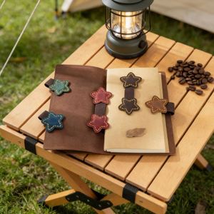 Portable Page Marker Clip Genuine Leather Star Magnetic <b>Bookmark</b> Pen Holder Star-Shaped Magnetic Clip for Planner and Journals - Product Image 1