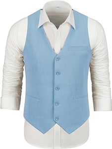 <strong>Men's</strong> Linen Work <strong>Vest</strong> Casual Slim Fit <strong>Vest</strong> Summer <strong>Beach</strong> Party Blazer <strong>Vest</strong> - Product Image 6