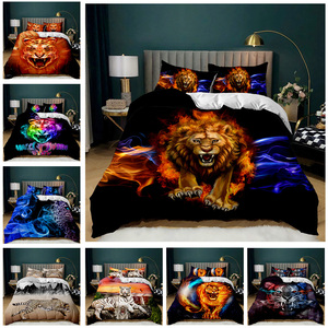 Ensemble <span class=keywords><strong>de</strong></span> <span class=keywords><strong>housse</strong></span> <span class=keywords><strong>de</strong></span> <span class=keywords><strong>couette</strong></span> 3 pièces en polyester 100% 500TC <span class=keywords><strong>de</strong></span> style américain avec motif animal imprimé pour une utilisation toute saison - Product Image 2