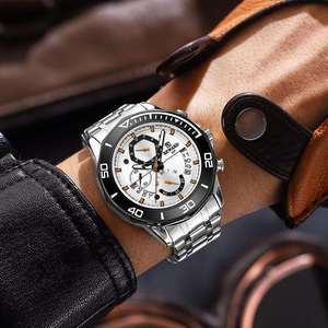 Reloj de Hombre REWARD RD81135M de Alta Gama, Multifuncional, con Caja de Aleación de 22 mm, Cuarzo, Cronógrafo de Tres Ojos, Resistente al Agua, Deportivo, con Luz Nocturna - Product Image 6