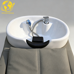 Nuevo Sillón <span class=keywords><strong>de</strong></span> Cerámica Moderno <span class=keywords><strong>para</strong></span> Lavado <span class=keywords><strong>de</strong></span> Cabello en Baño con Reposapiés Ajustable y Funciones <span class=keywords><strong>de</strong></span> Masaje Spa - Product Image 4