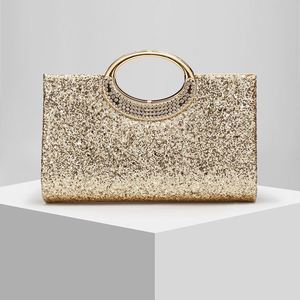 Cross-border Explosions New Evening Clutch <b>Bag</b> Shiny Rhinestone <b>Sequin</b> Fashion PLY Lining Trapeze Shape Urban Simplicity Daily - Product Image 1