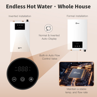 Chauffe-eau électrique sans réservoir 18 kW 240 V 60 Hz homologué ETL pour toute la maison, usage commercial, eau chaude instantanée, NPT3/4'', panneau tactile, États-Unis, Canada
