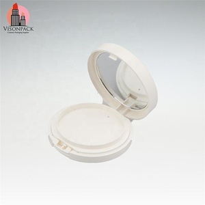 Trucco cosmetico Packaging Logo personalizzato bianco specchio compatto Logo all'ingrosso compatto per le donne arrossire stampa <span class=keywords><strong>in</strong></span> <span class=keywords><strong>polvere</strong></span> rotonda - Product Image 2