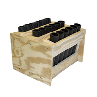 Lyson Supports de feux d'artifice en bois de 3 pouces avec coque d'affichage à 10 coups Solution de stockage de pétards accrocheur