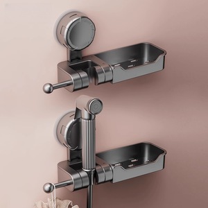Shower Head Holder Wall Mount Adjustable Rectangle <b>ABS</b> Minimalist Design For Bathroom - Product Image 1