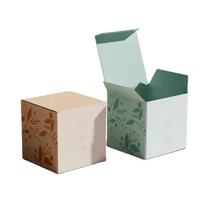 Caixa de presente de papel luxuosa com fundo quadrado para compras, caixa de papel ecológica ecológica reutilizável com placa de marfim, embalagem colorida personalizada OEM