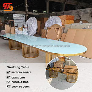 โต๊ะรับประทานอาหารสแตนเลสสีทองสำหรับงานแต่งงานโต๊ะรับประทานอาหารเฟอร์นิเจอร์สำหรับงานแต่งงาน - Product Image 2